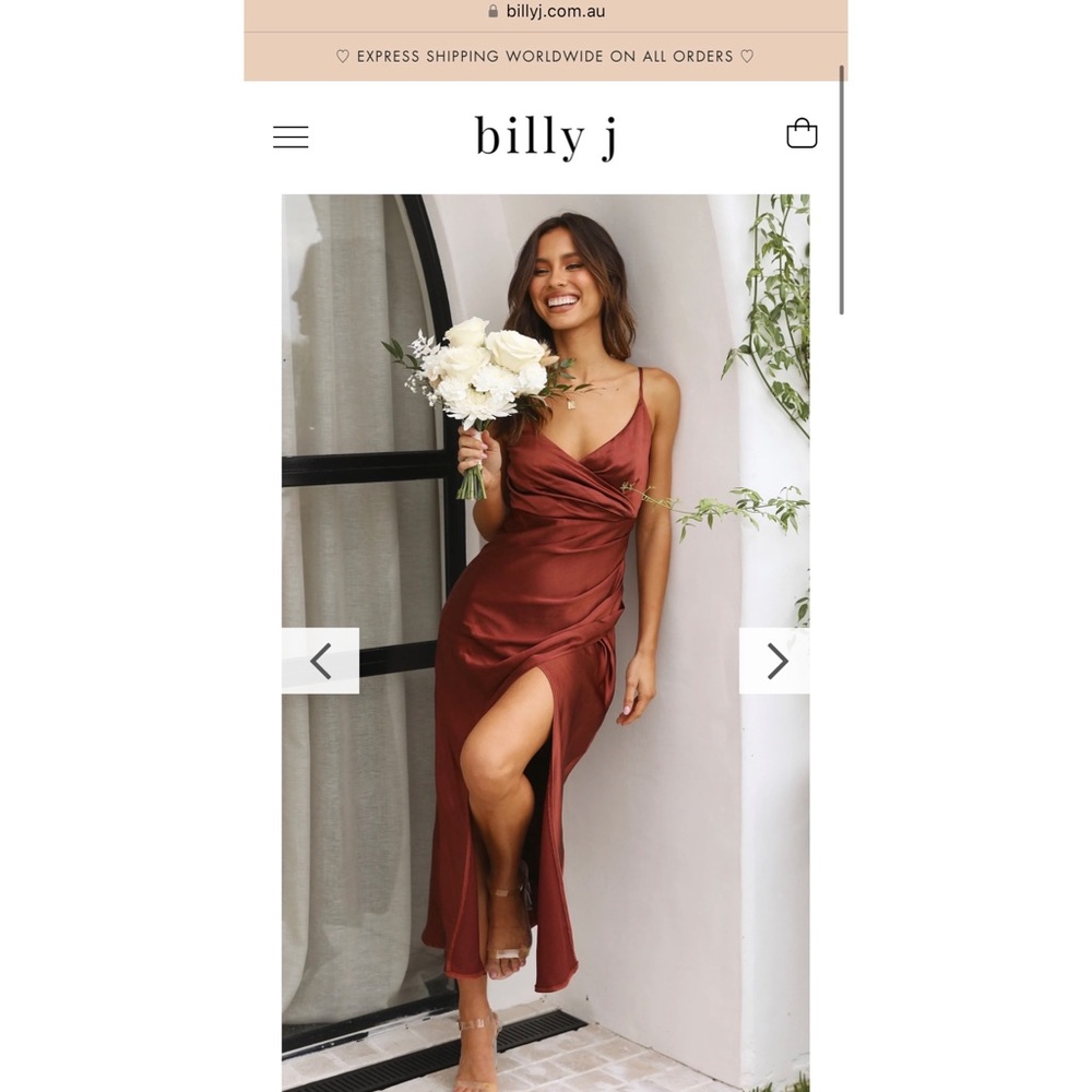 Billy J Elsa dress in the color rust
